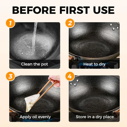 🔥Uncoated Thick Iron Pot