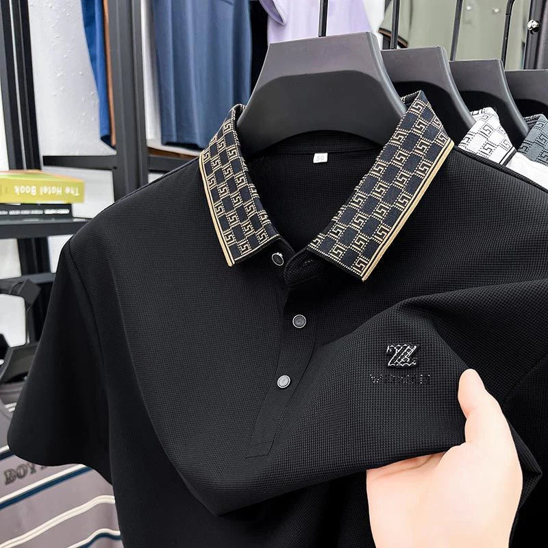 Vintage Dynamic Wave Polo T-Shirt: Effortless Motion in Every Thread