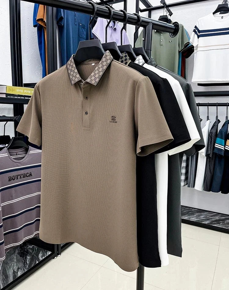 Vintage Dynamic Wave Polo T-Shirt: Effortless Motion in Every Thread