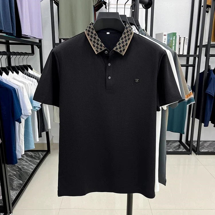 Vintage Dynamic Wave Polo T-Shirt: Effortless Motion in Every Thread