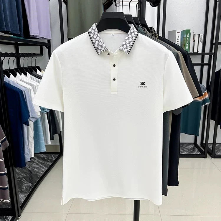 Vintage Dynamic Wave Polo T-Shirt: Effortless Motion in Every Thread