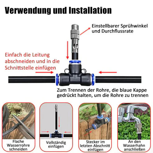🌱360° curved garden automatic watering system